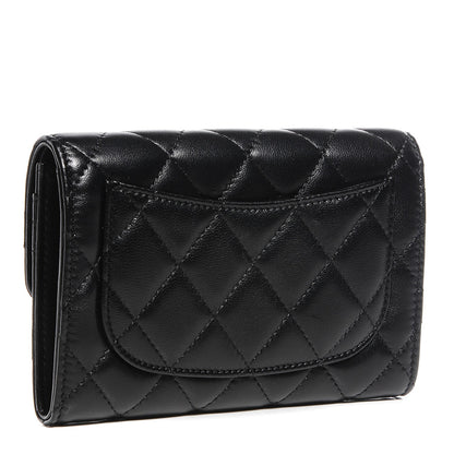 Chanel Lambskin Quilted Small Flap Wallet Black 3 of 8