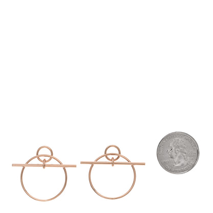 Hermes 18K Rose Gold PM Loop Earrings 2 of 5