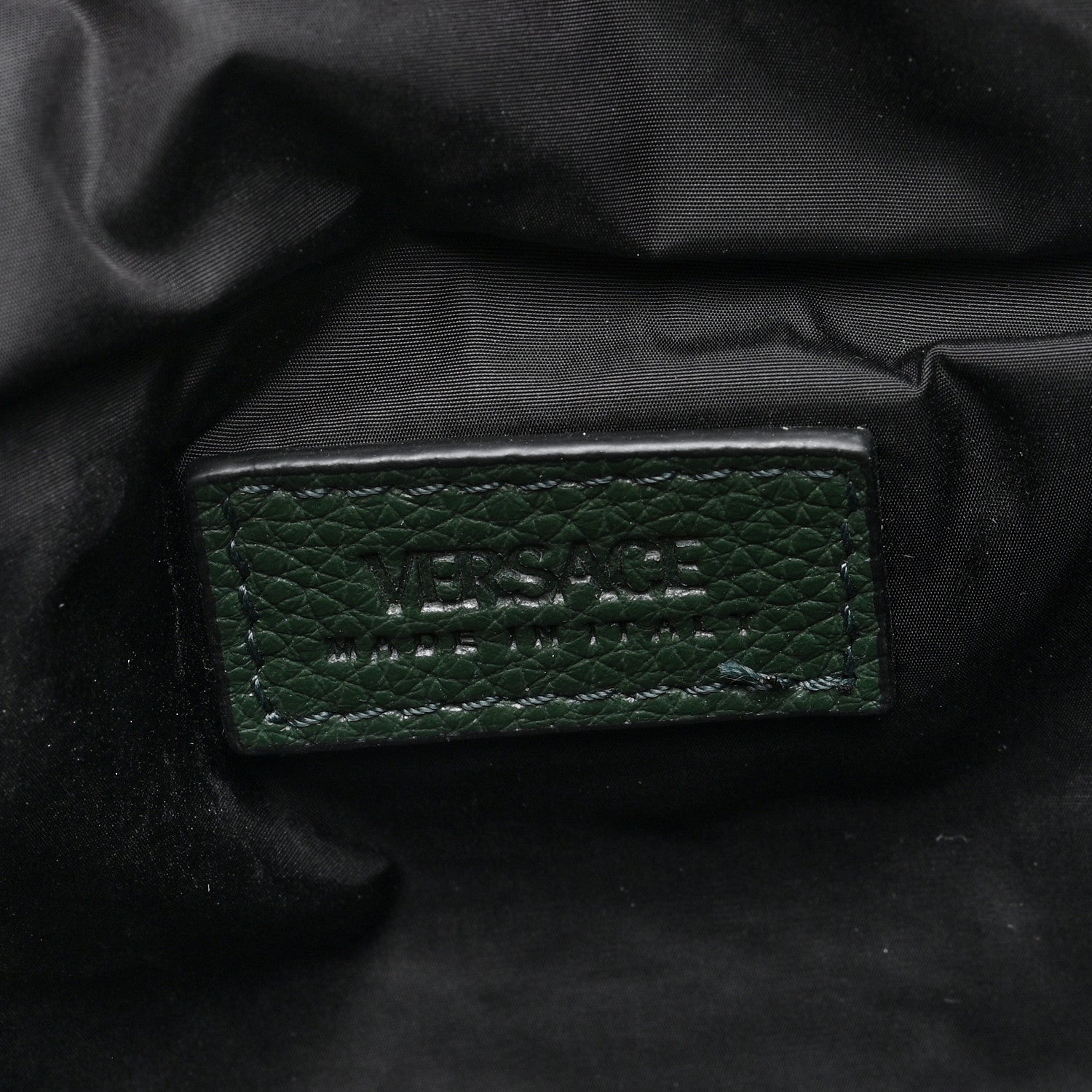 Versace Grained Calfskin Vanitas Medea Belt Bag Green 6 of 9