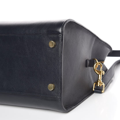 Saint Laurent Calfskin Medium Monogram Cabas Navy 11 of 12