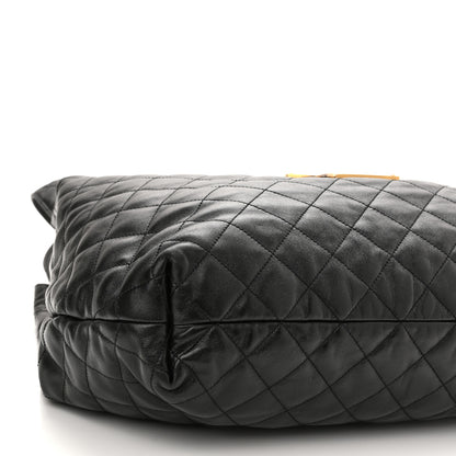 Saint Laurent Lambskin Quilted Maxi Icare Shopping Tote Black 9 of 11