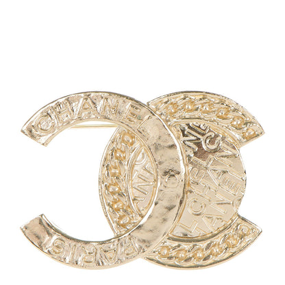 Chanel Large CC Medallion Brooch Light Gold 1 of 4