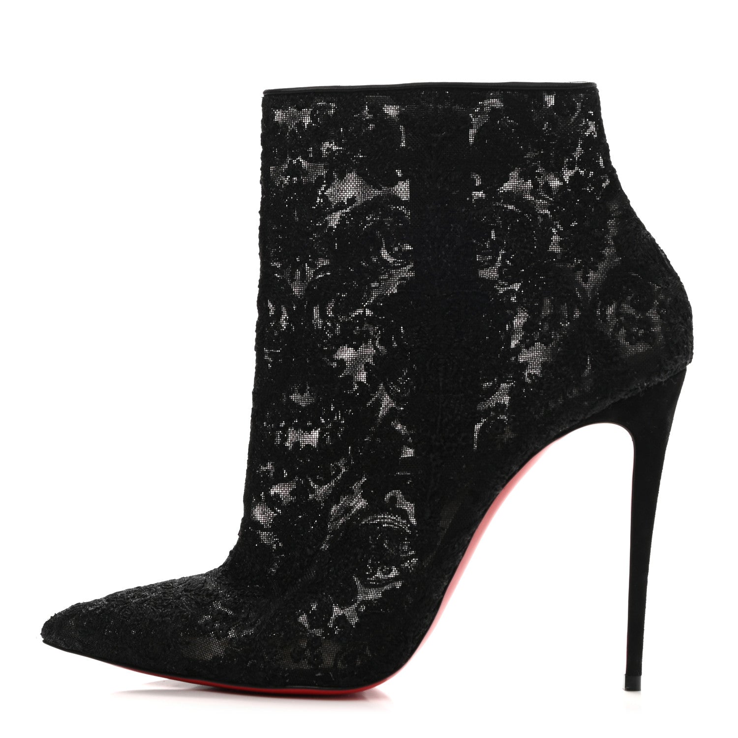 Christian Louboutin Lace Gipsybootie 100 Ankle Boots 41 Black 1 of 8