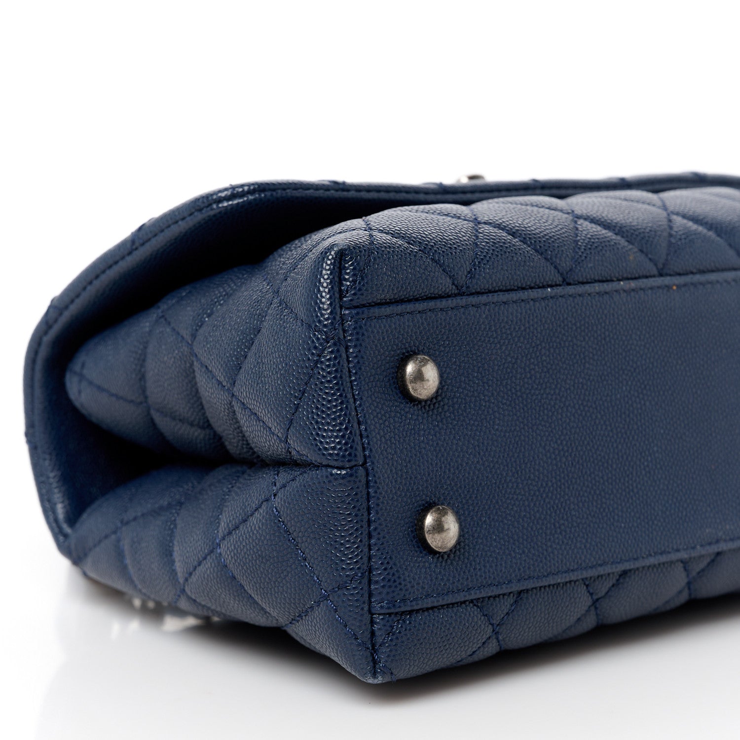 Chanel Caviar Quilted Mini Coco Handle Flap Navy Blue Blue 10 of 11