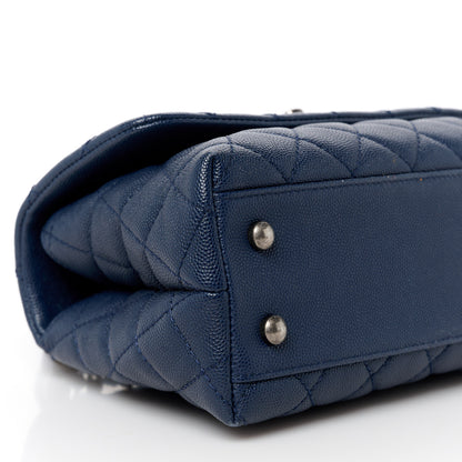 Chanel Caviar Quilted Mini Coco Handle Flap Navy Blue Blue 10 of 11