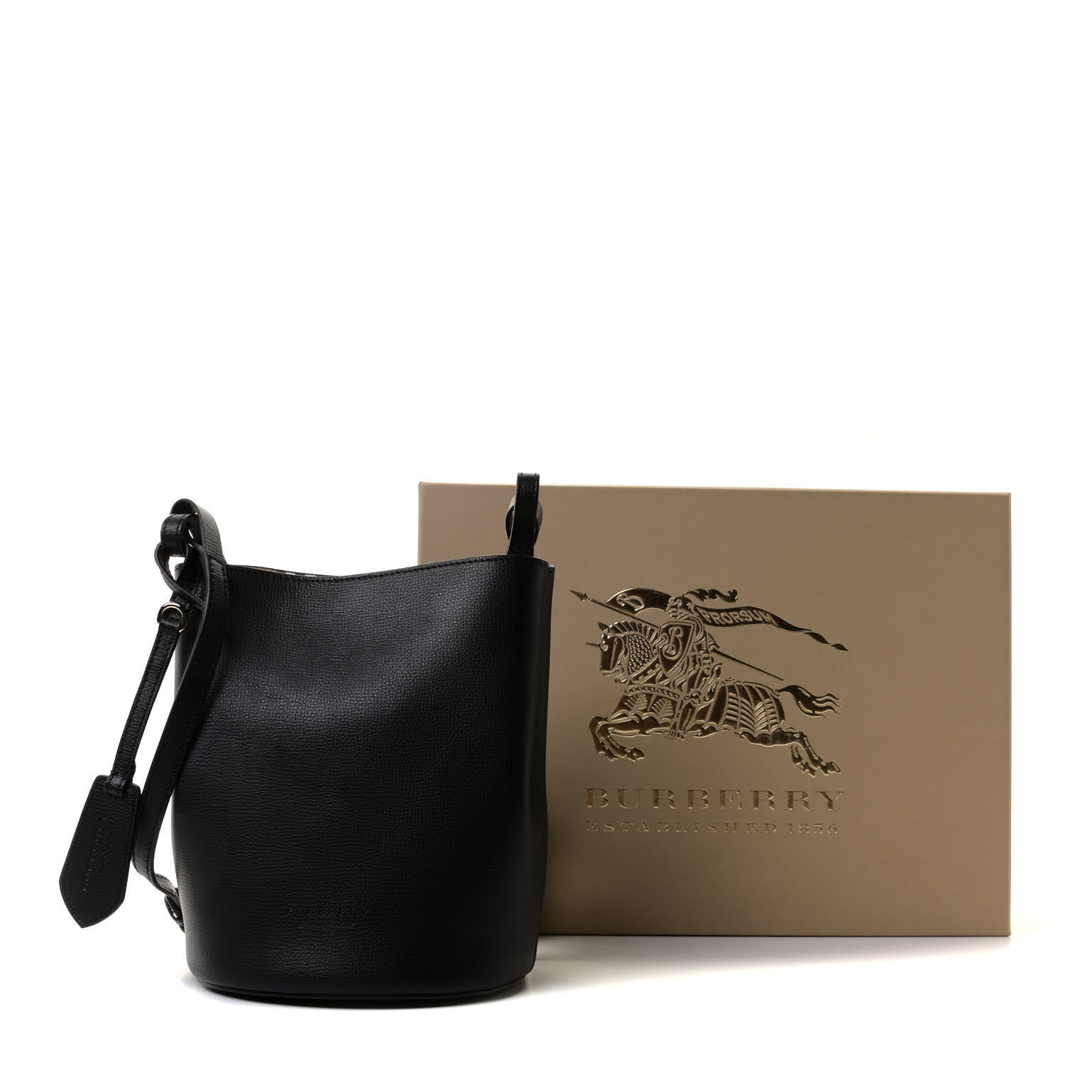 Burberry Haymarket Check Colours Small Lorne Bucket Crossbody Black 8 of 8