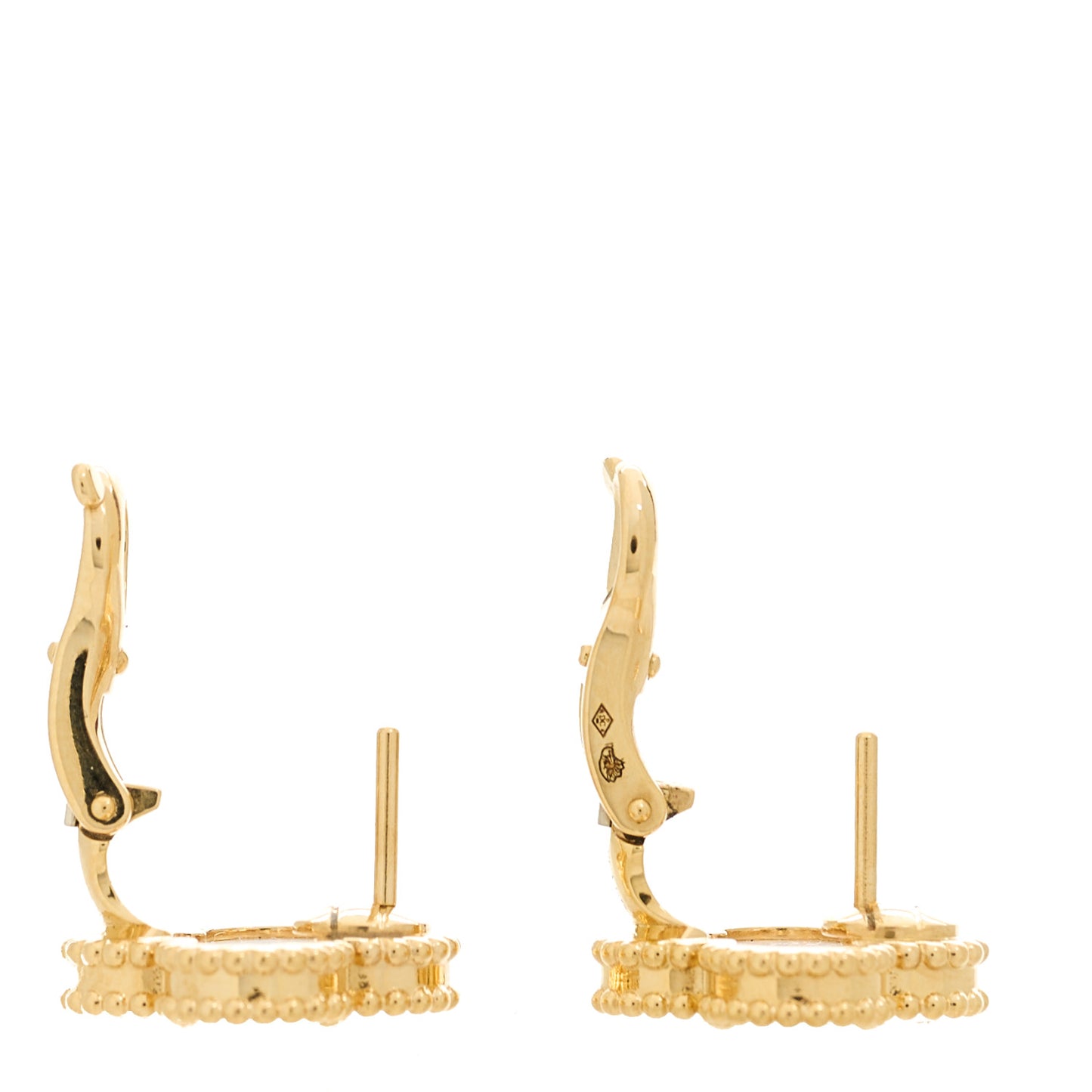 18K Yellow Gold Mother of Pearl Vintage Alhambra Earrings