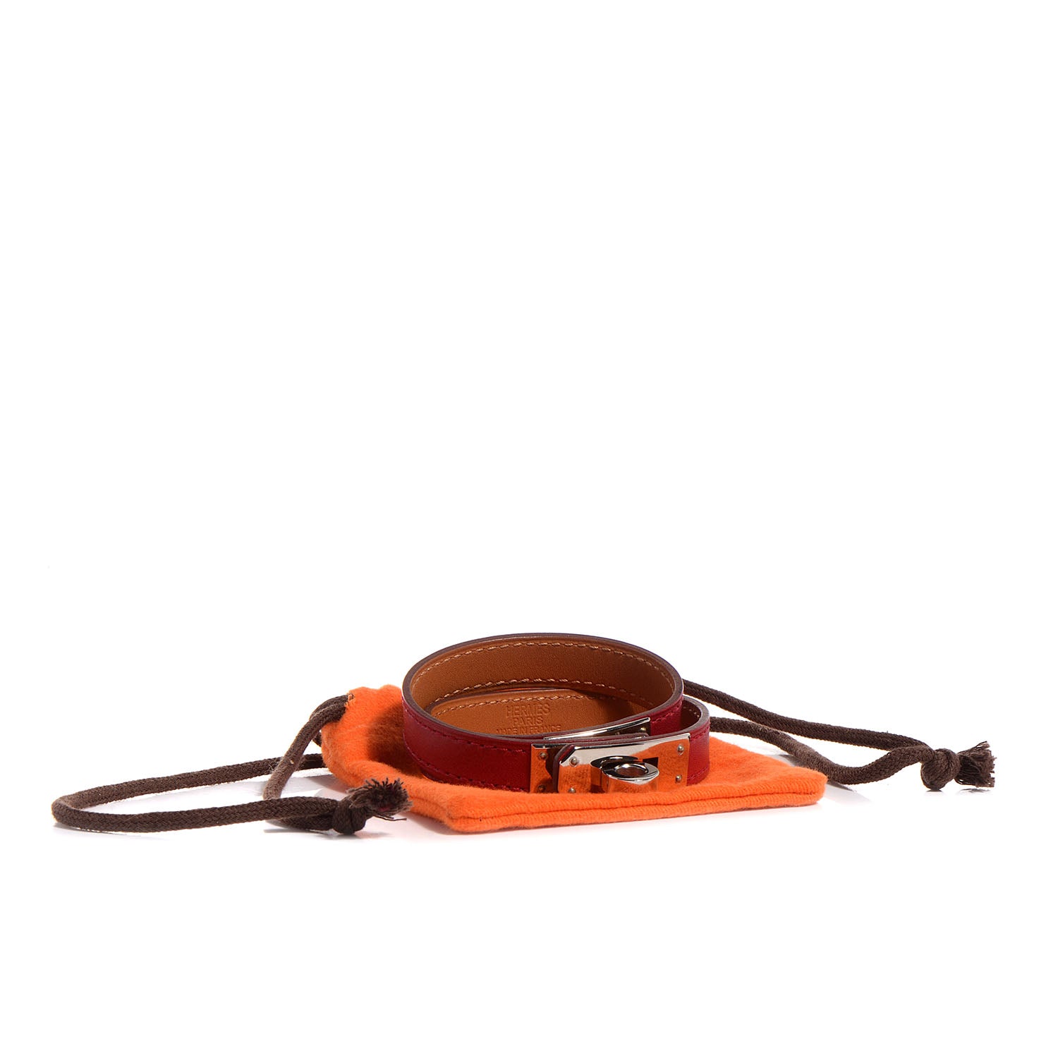 Hermes Tadelakt Kelly Double Tour Bracelet Small Rubis 7 of 7