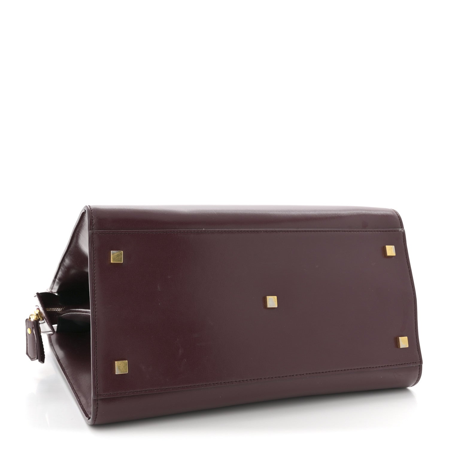 Saint Laurent Shiny Calfskin Large Uptown Tote Burgundy 4 of 13