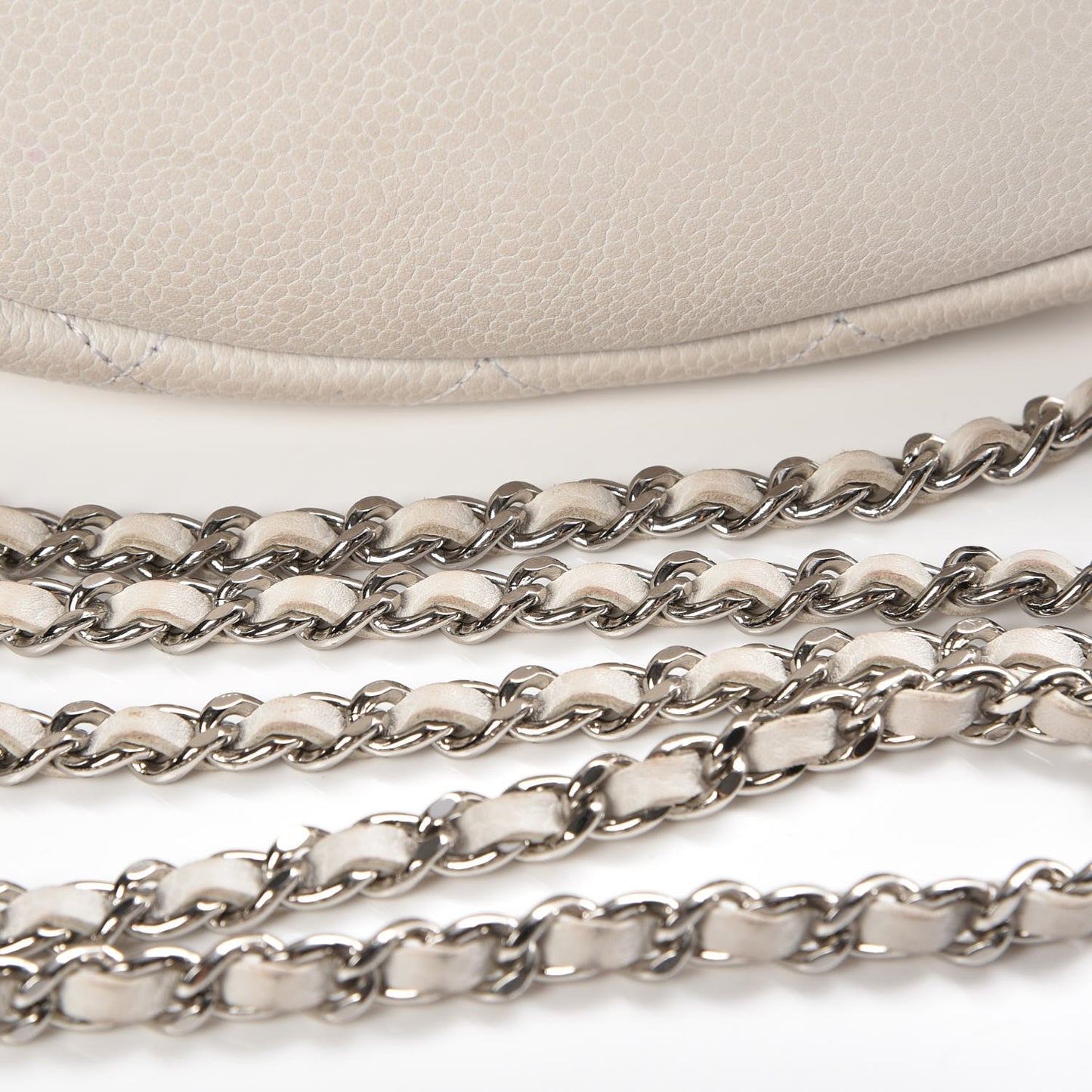 Caviar Half Moon Wallet On Chain WOC White