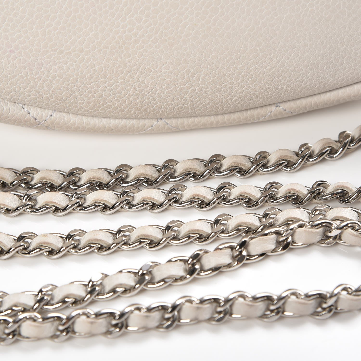 Chanel Caviar Half Moon Wallet On Chain WOC White 10 of 14