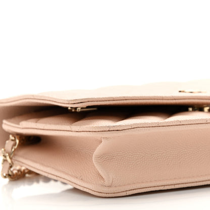 Chanel Caviar Quilted Wallet on Chain WOC Light Beige 11 of 15