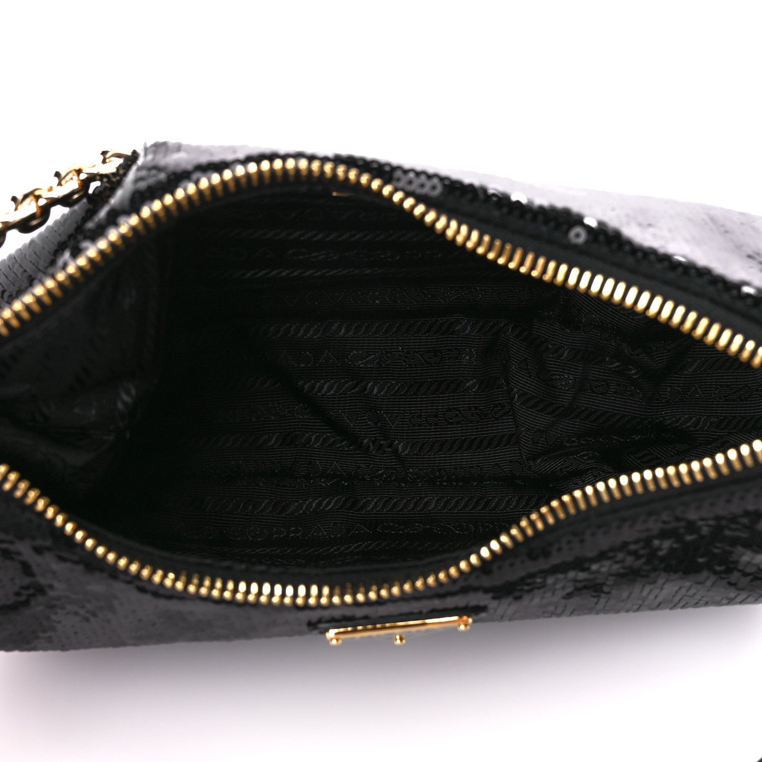 Prada Sequin Mini Re-Edition 2000 Shoulder Bag Black 5 of 10