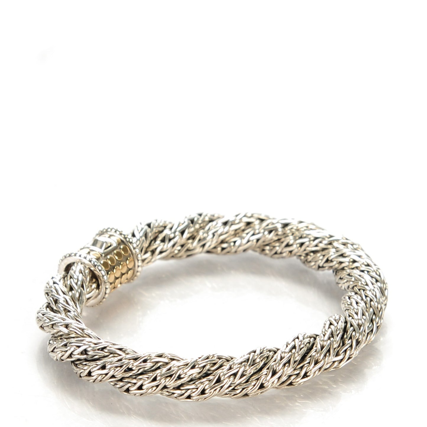 Sterling Silver 18K Yellow Gold Classic Chain Dot Bracelet