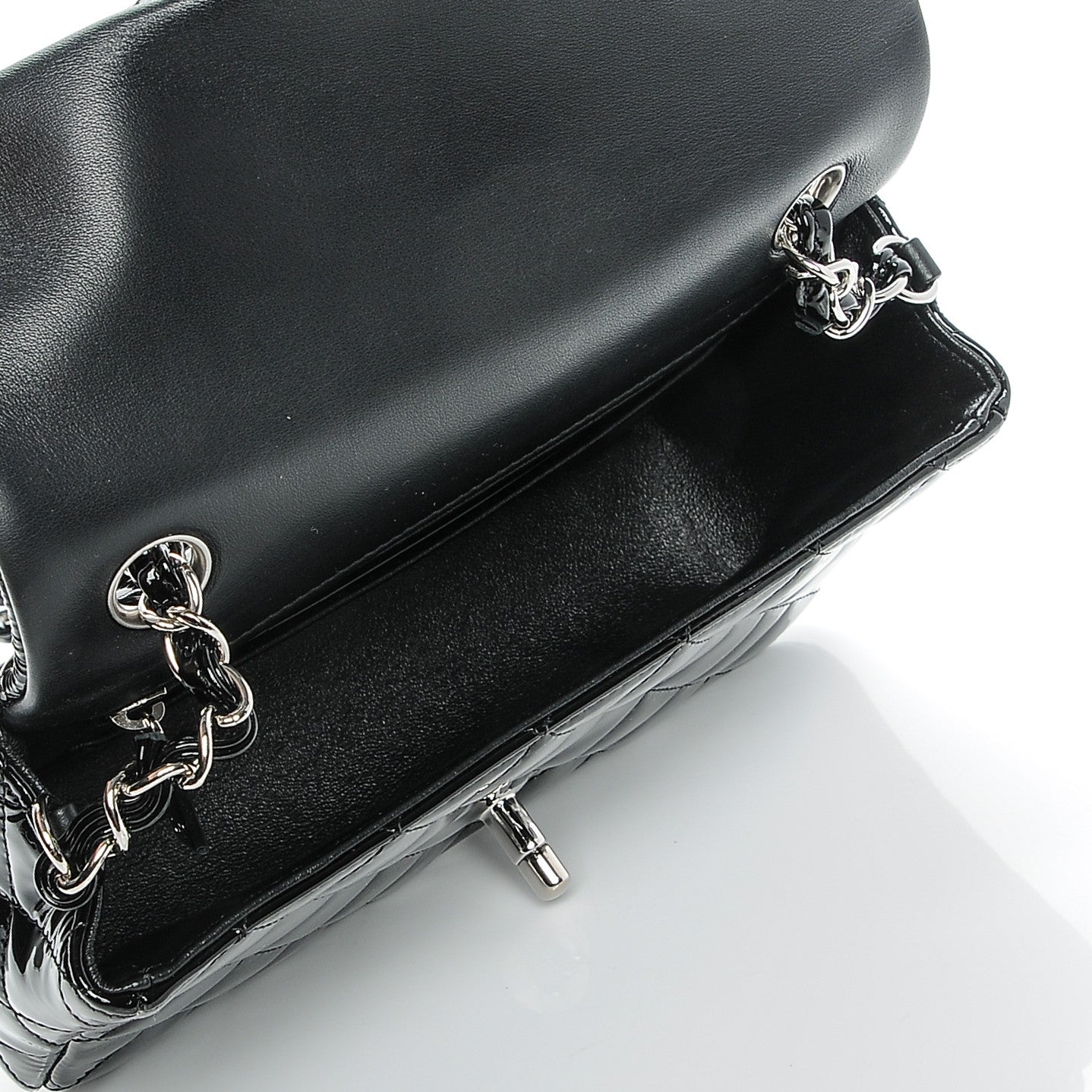 Chanel Patent Calfskin Quilted Mini Rectangular Flap Black 5 of 7