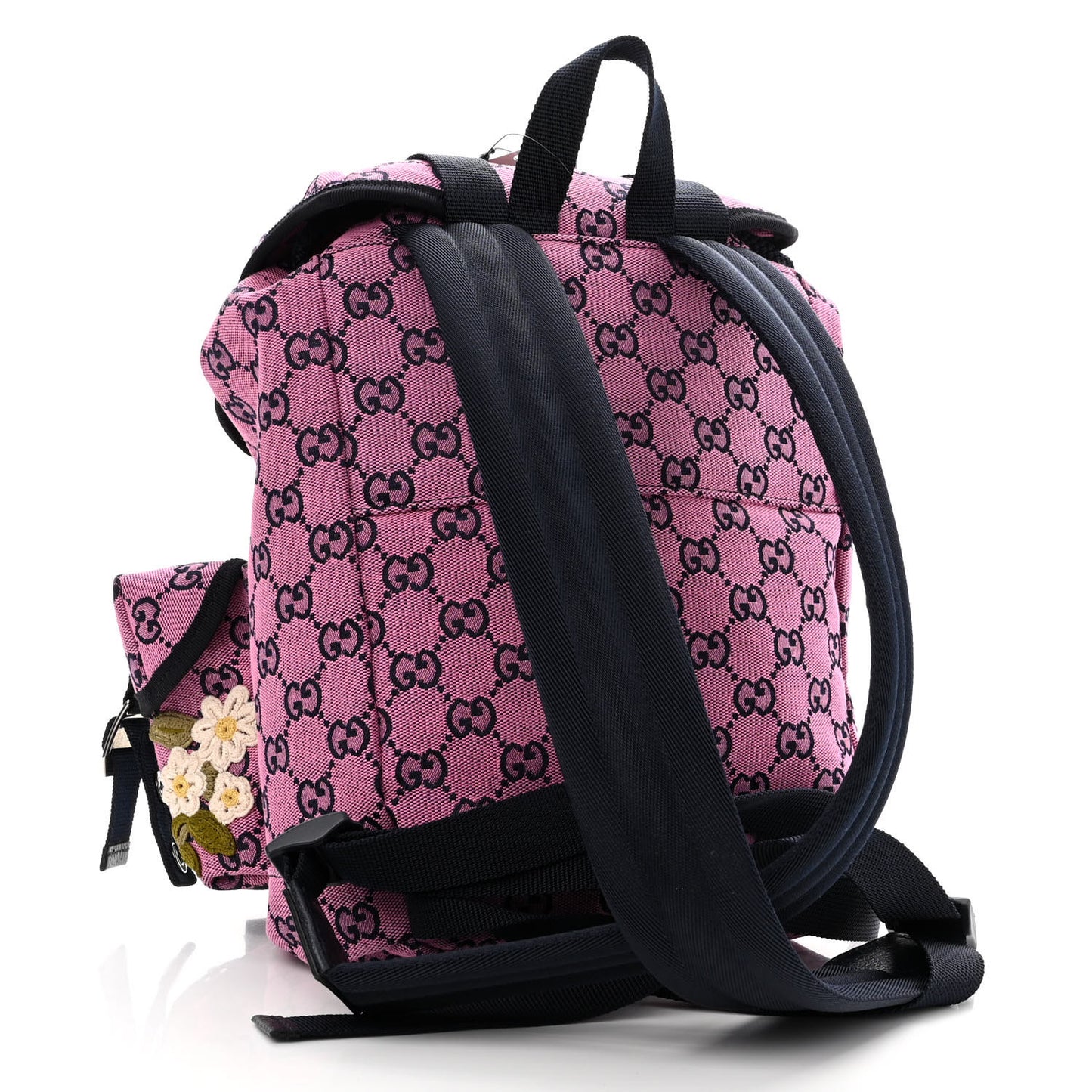 Monogram Multicolor Floral Embroidered Large Retro Interlocking G Three Pocket Backpack Pink Blue Multicolor