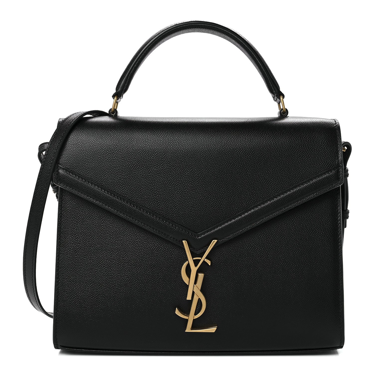 Saint Laurent Grain de Poudre Medium Classic Monogram Cassandra Top Handle Black 1 of 12