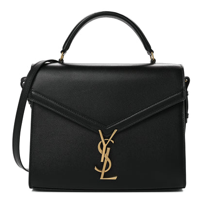 Saint Laurent Grain de Poudre Medium Classic Monogram Cassandra Top Handle Black 1 of 12