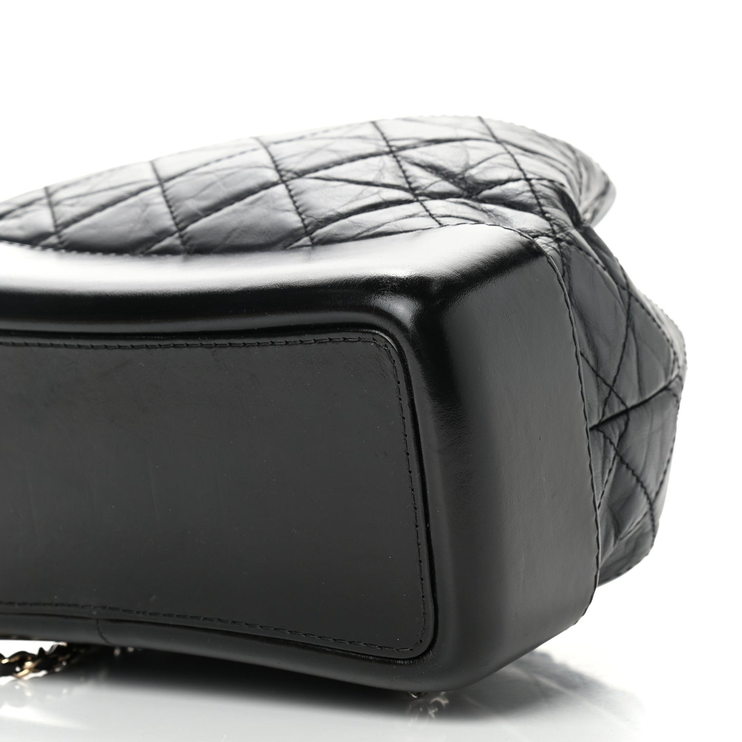 Aged Calfskin Quilted Small Gabrielle Backpack Black