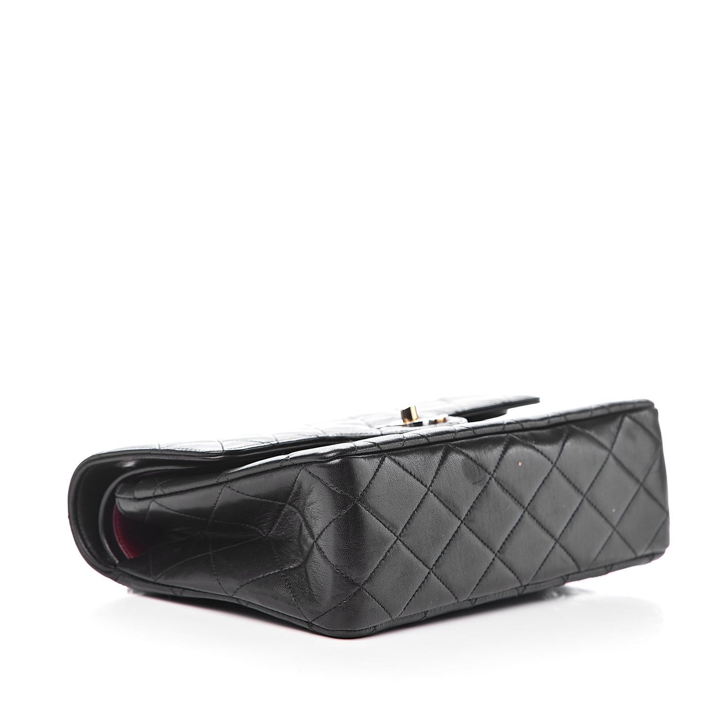Lambskin Quilted Small Double Flap Black
