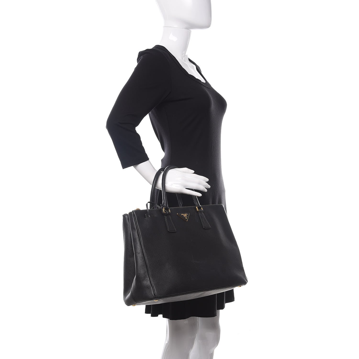 Prada Saffiano Large Galleria Double Zip Tote Black 2 of 14