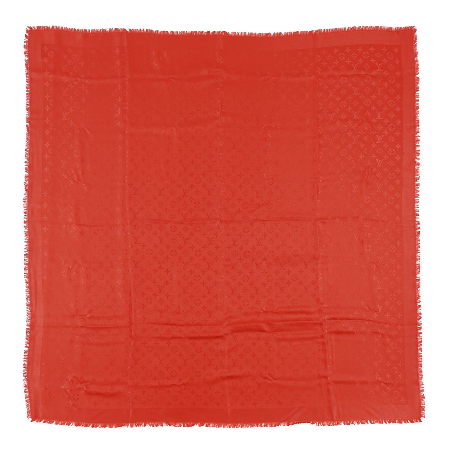 Silk Wool Monogram Shawl Pomme D'Amour