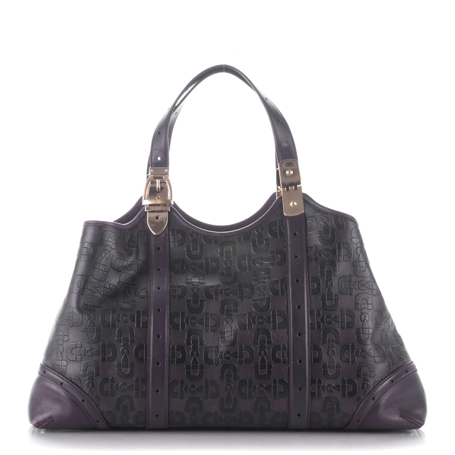 Gucci Calfskin Horsebit Embossed Large Glam Shoulder Bag Purple 1 of 7