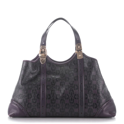 Gucci Calfskin Horsebit Embossed Large Glam Shoulder Bag Purple 1 of 7