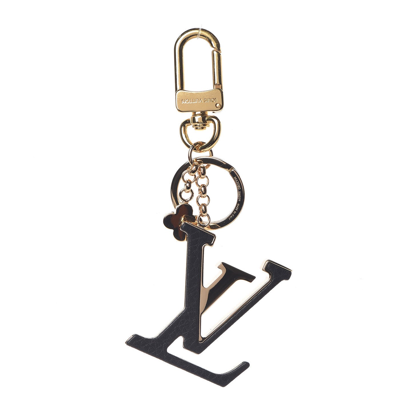 Metal Taurillon LV Capucines Bag Charm Key Holder Black