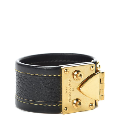 Louis Vuitton Chèvre Suhali S Lock Bracelet Medium Black 1 of 7