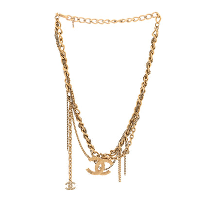 Chanel Metal Chain Link CC Multi Strand Choker Necklace Gold 2 of 5