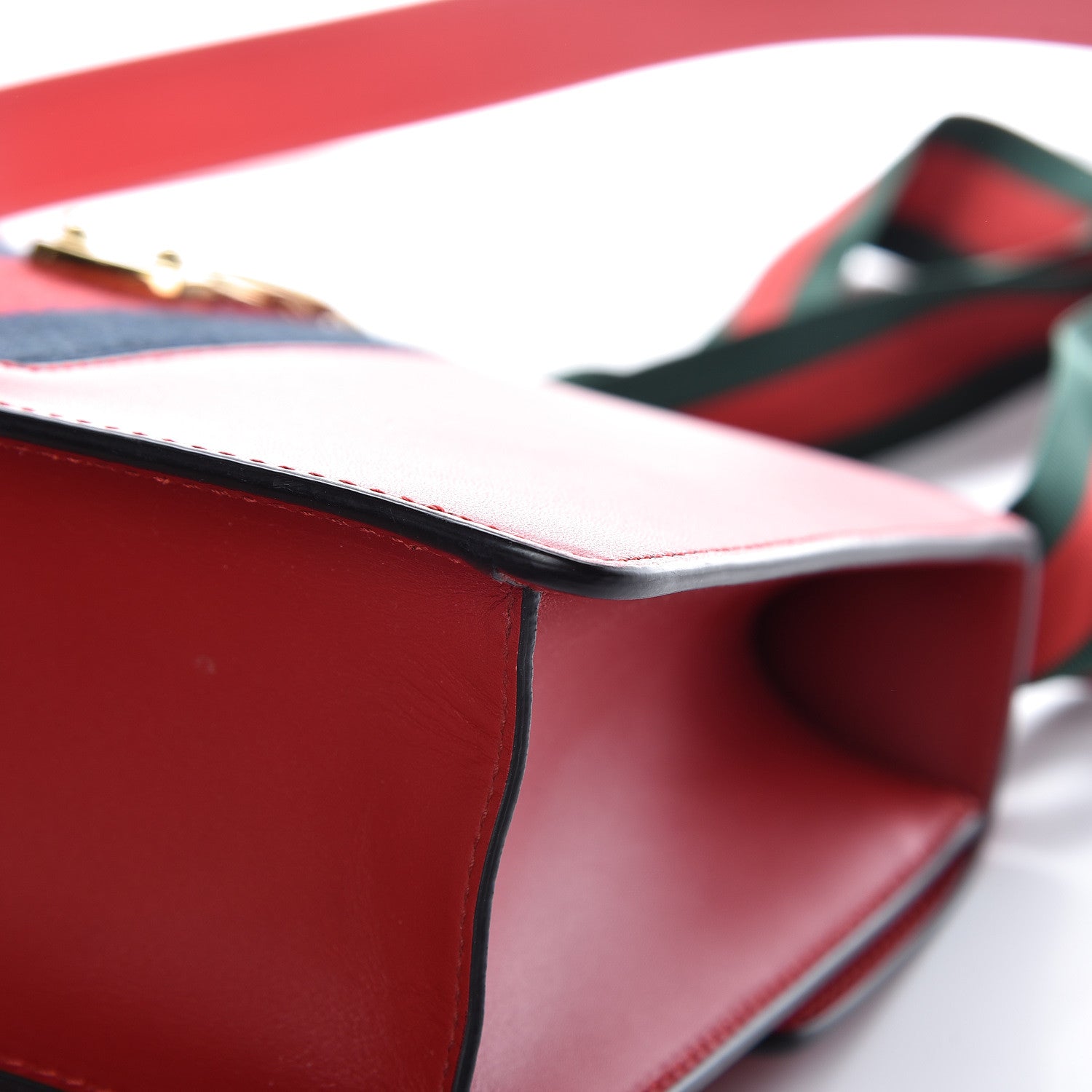 Gucci Calfskin Small Sylvie Shoulder Bag Hibiscus Red 10 of 12