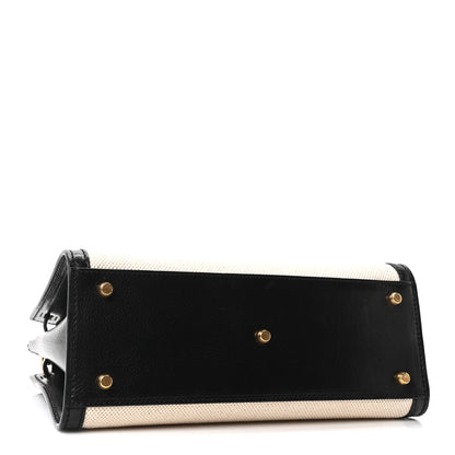 Dolce & Gabbana Calfskin Canvas Medium Sicily 62 Naturale Black 4 of 10