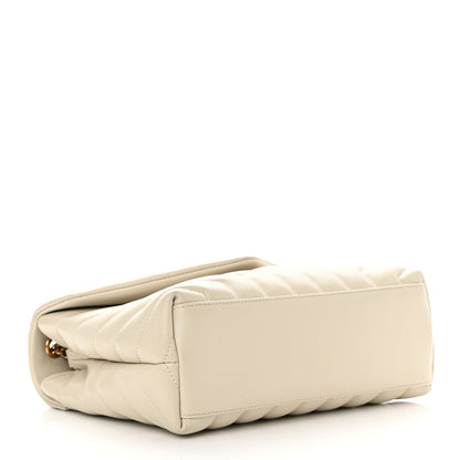 Saint Laurent Calfskin Y Quilted Monogram Small Loulou Chain Satchel Blanc Vintage 4 of 14