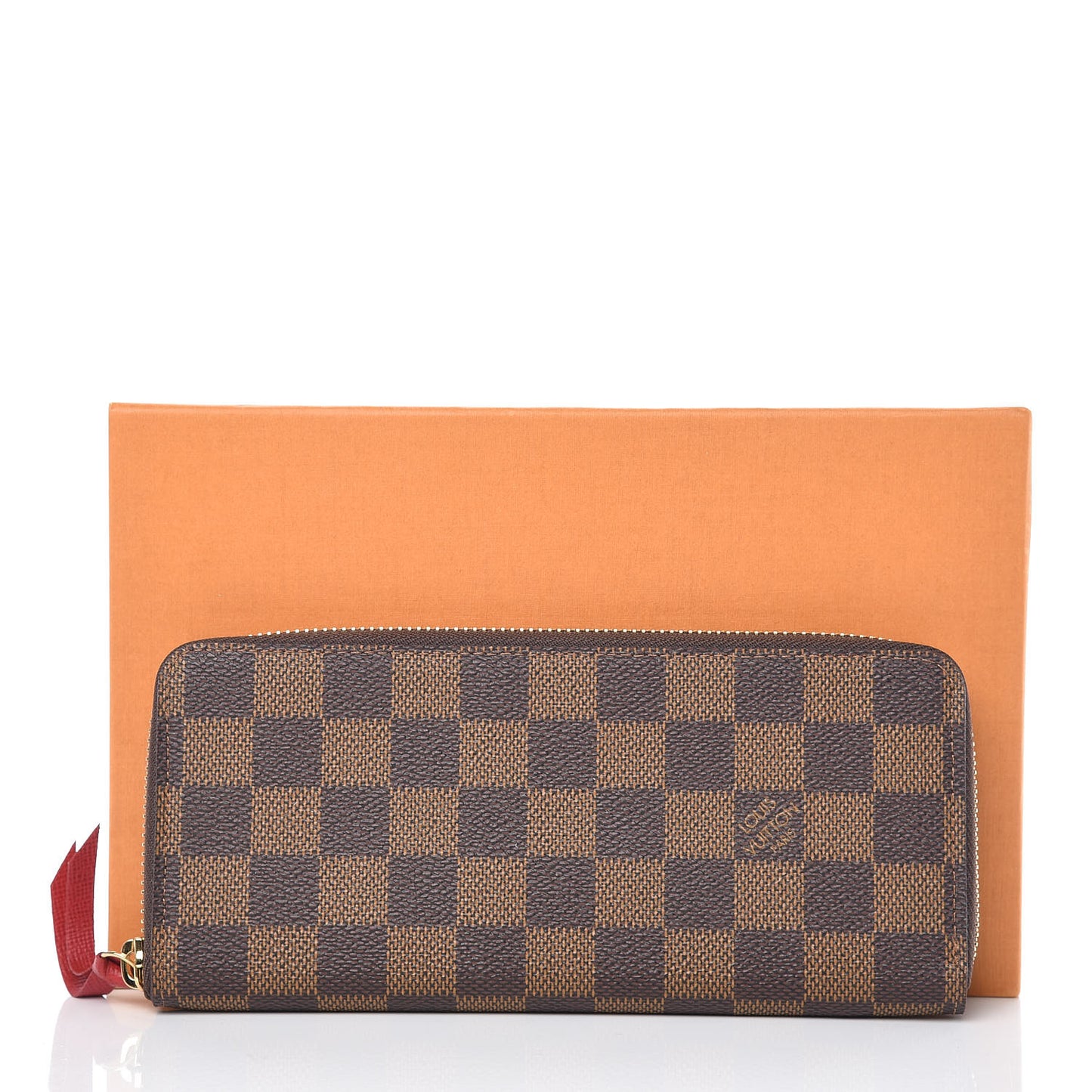 Damier Ebene Clemence Wallet Cherry