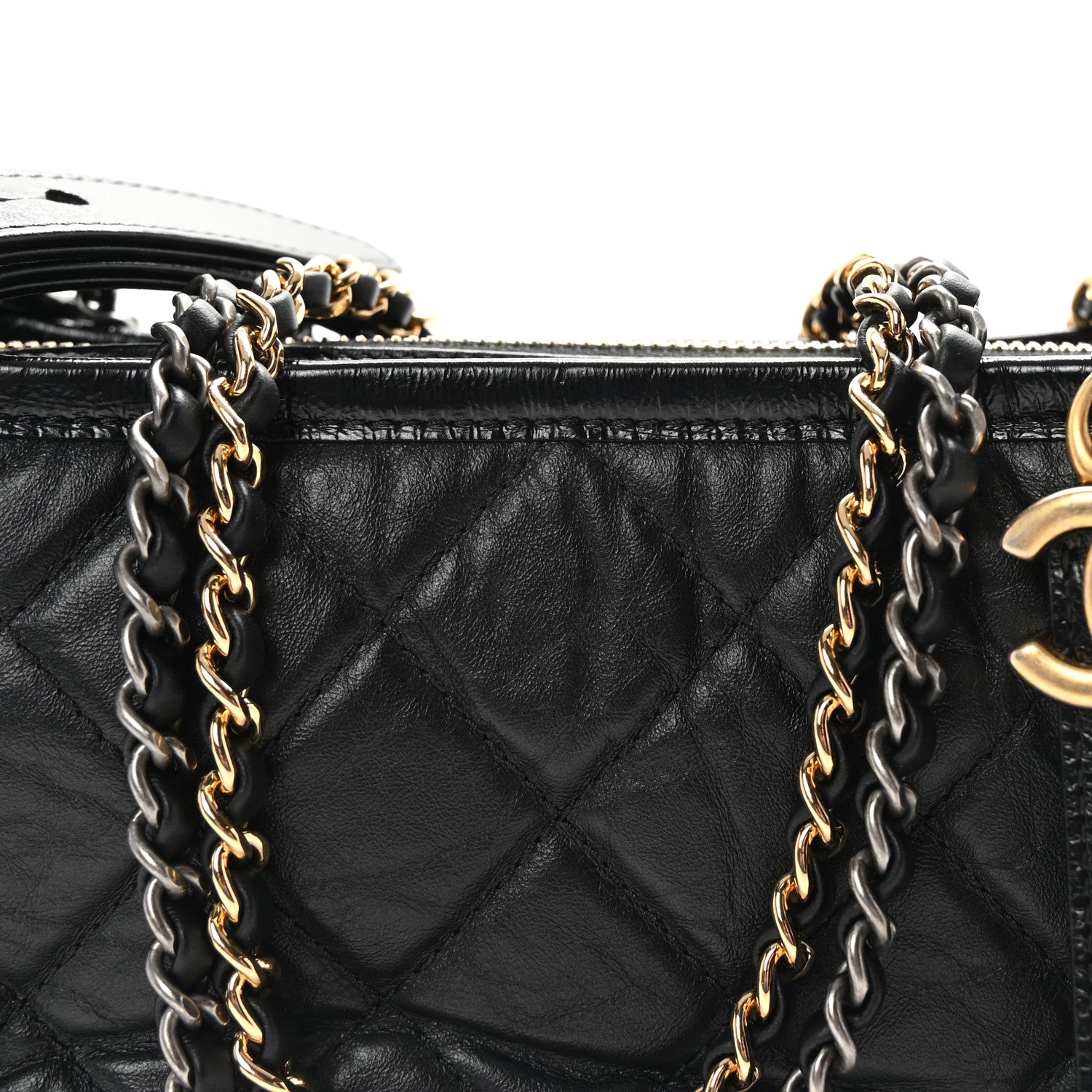 Chanel Aged Calfskin Quilted Small Gabrielle Hobo Black 8 of 10