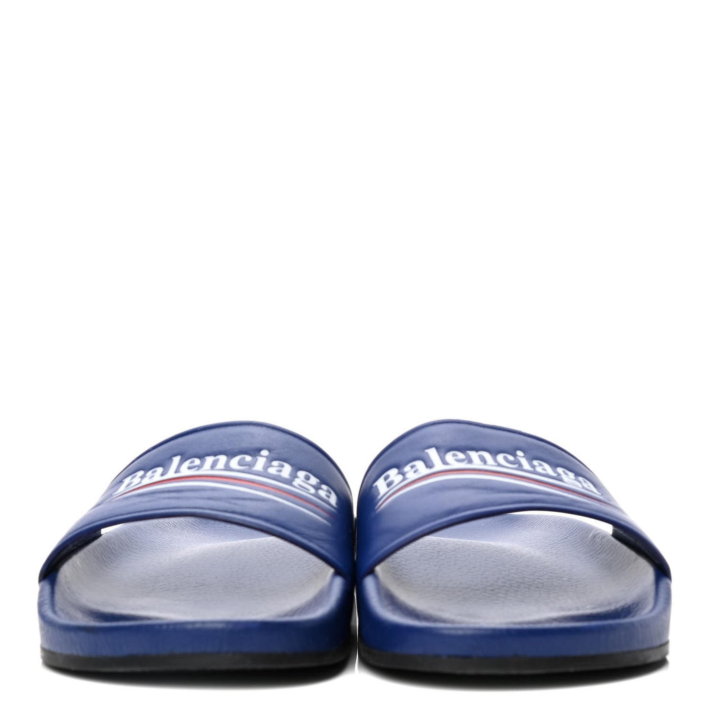 Nappa Political Campaign Logo Womens Pool Slide Sandals 39 Blue Ocean Blue White