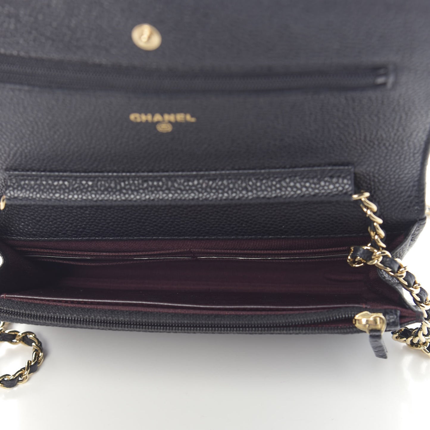 Caviar Quilted Wallet On Chain WOC Black
