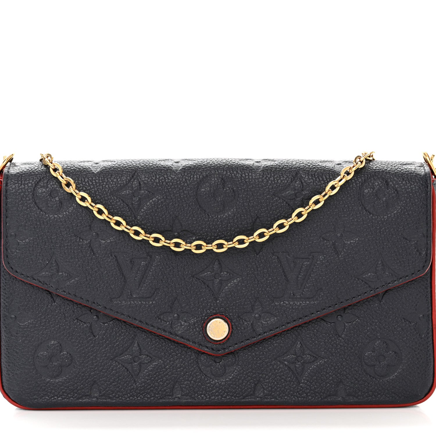 Louis Vuitton Empreinte Pochette Felicie Chain Wallet Marine Rouge 8 of 10
