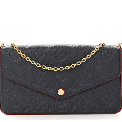 Louis Vuitton Empreinte Pochette Felicie Chain Wallet Marine Rouge 8 of 10