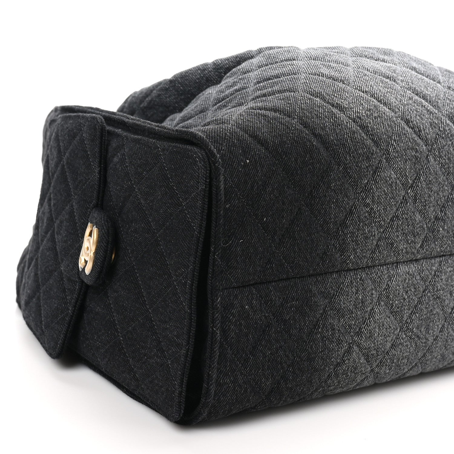 Chanel Washed Denim Quilted Large Chanel 25 Handbag Black 10 of 11