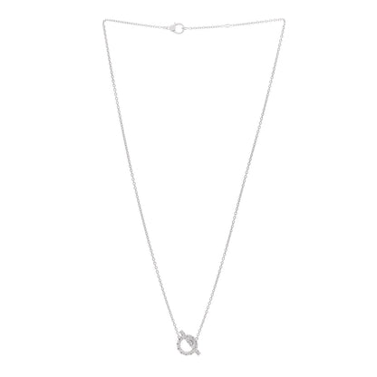 Hermes 18K White Gold Diamond Finesse Pendant Necklace 2 of 4