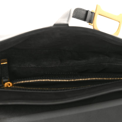 Christian Dior Grained Calfskin Saddle Bag With Strap Black 5 of 10