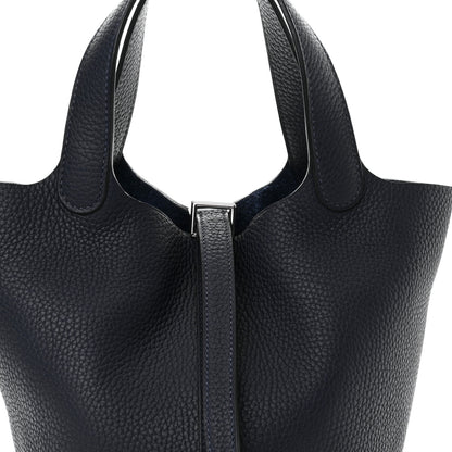 Hermes Taurillon Clemence Picotin Lock 18 PM Bleu Nuit 8 of 12