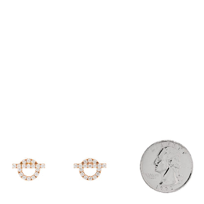 Hermes 18K Rose Gold Diamond Finesse Earrings 2 of 5
