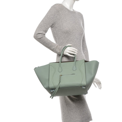Celine Baby Grained Calfskin Medium Phantom Luggage Jade 2 of 7