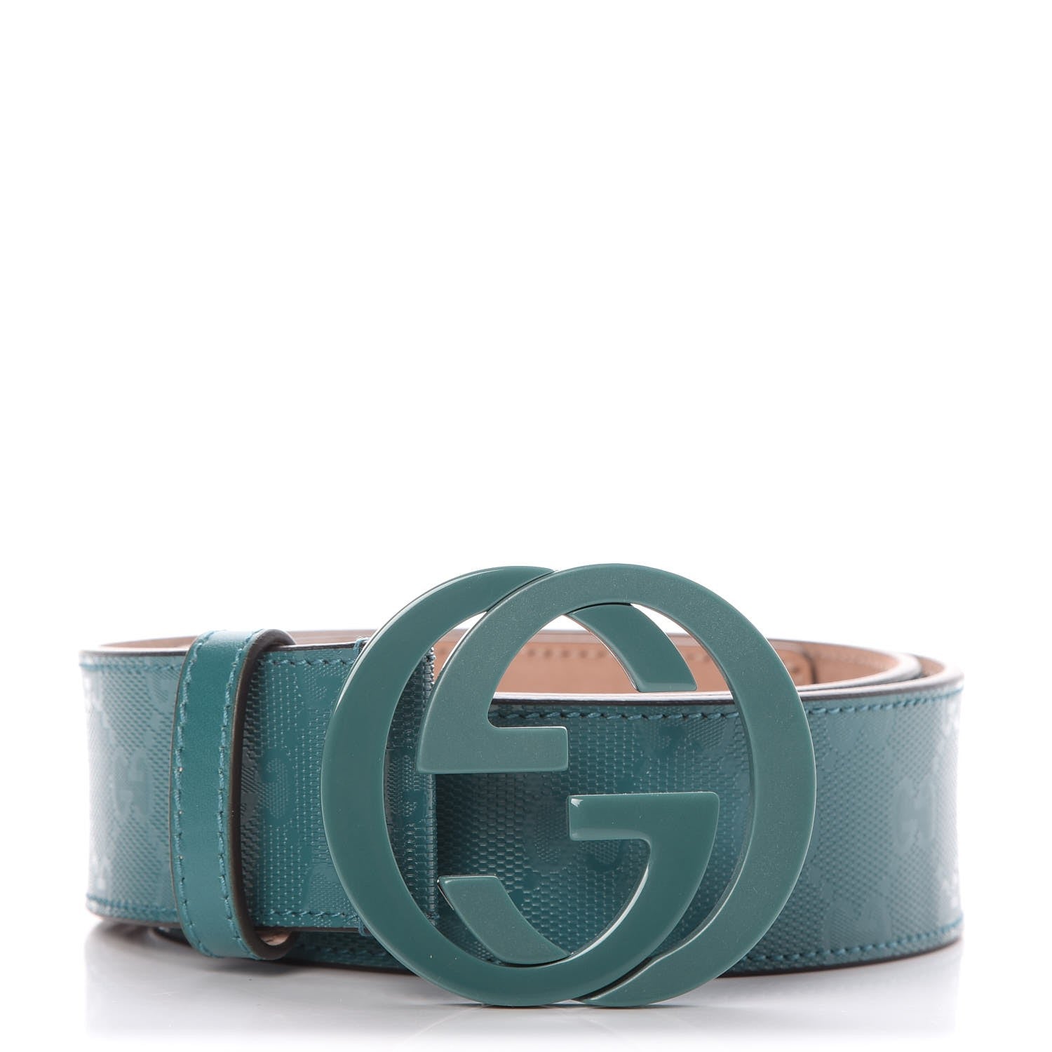 Gucci Imprime Monogram Interlocking G Belt 85 34 Verdant 1 of 7