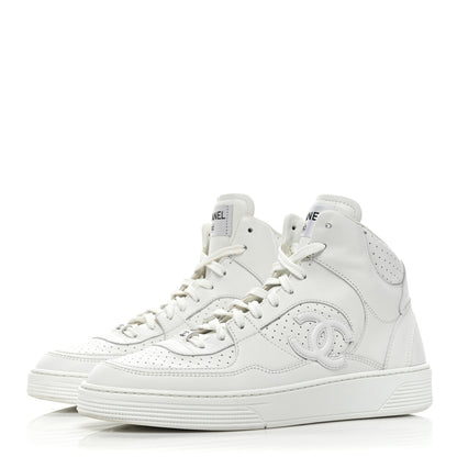 Chanel Calfskin CC High Top Sneaker 40 White 3 of 9