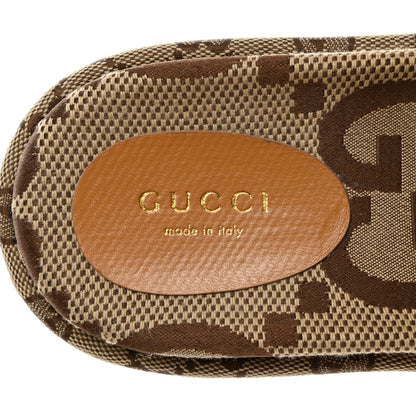 Gucci Monogram Jumbo GG Angelina Platform 55mm Slide Sandals 38 Beige 6 of 8