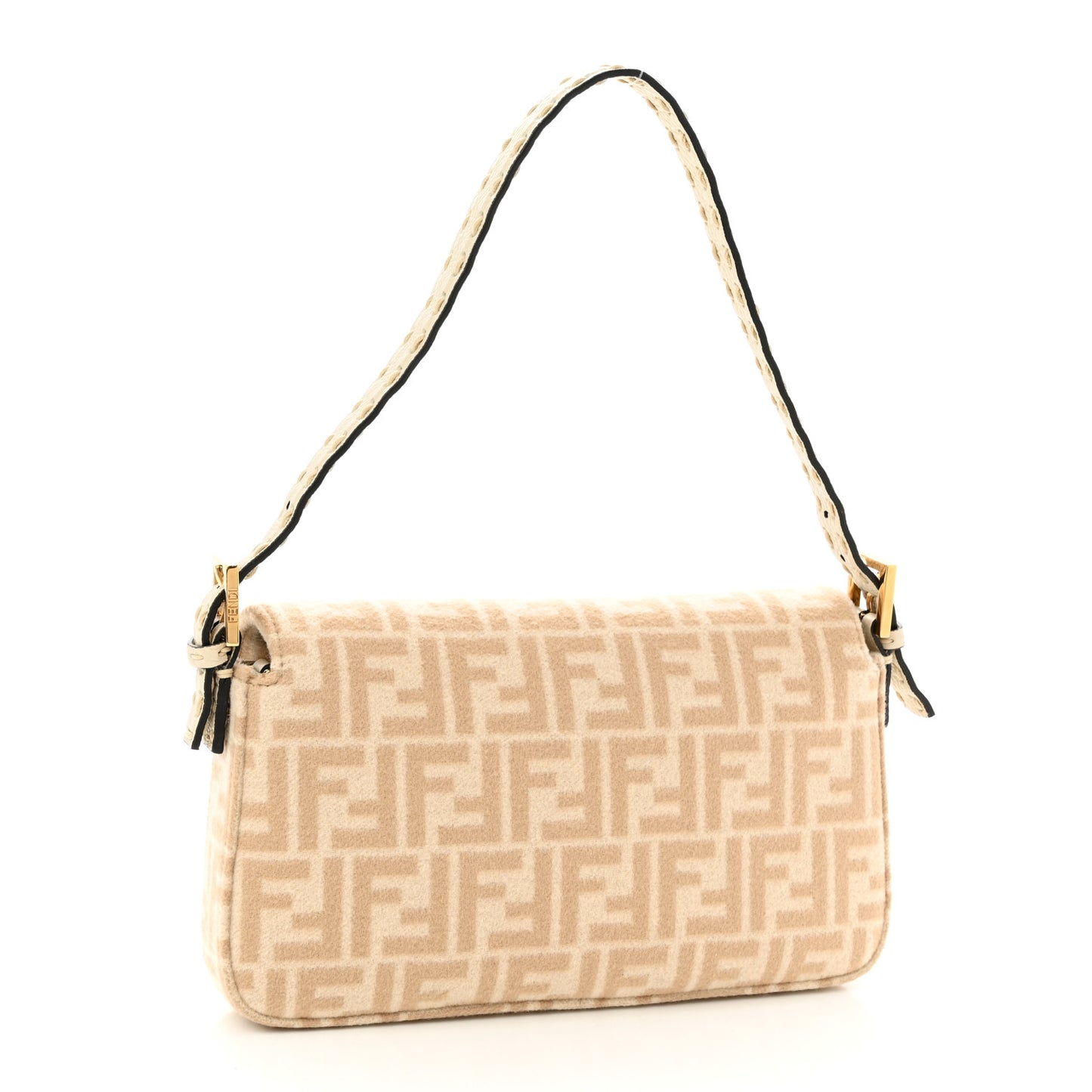 Wool Cuoio Romano Selleria FF 1974 Baguette 1997 Beige Cammello Camelia